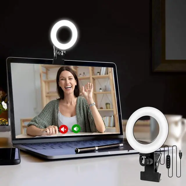 Alt view image 8 of 14 - Video Conference Lighting Kit, Ring Light for Monitor Clip On,for Remote Working, Distance Learning,Zoom Call, Self Broadcasting and Live Streaming, Computer Laptop Video Conferencing