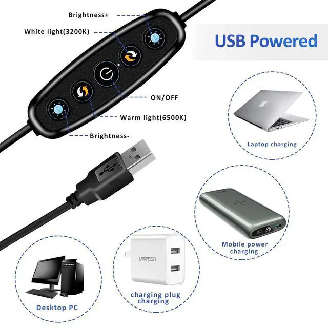 Alt view image 13 of 14 - Video Conference Lighting Kit, Ring Light for Monitor Clip On,for Remote Working, Distance Learning,Zoom Call, Self Broadcasting and Live Streaming, Computer Laptop Video Conferencing