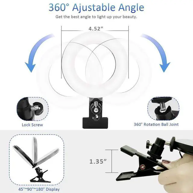 Alt view image 14 of 14 - Video Conference Lighting Kit, Ring Light for Monitor Clip On,for Remote Working, Distance Learning,Zoom Call, Self Broadcasting and Live Streaming, Computer Laptop Video Conferencing
