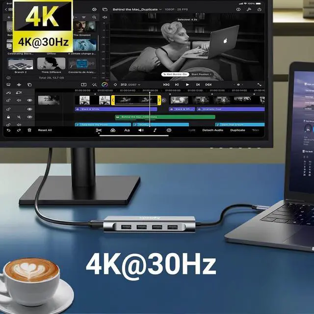 Alt view image 10 of 14 - USB C HUB, USB C Adapter 11 in 1 Dongle with 4K HDMI, VGA, PD 100W, 1 X USB 3.0, 3 X USB 2.0 Ethernet, SD/TF Card Reader, 3.5mm Headphone Jack for iPhone 16/15 MacBook Pro/Air, Other Type C Laptops