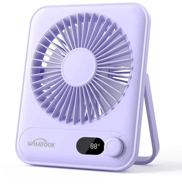 Alt view image 14 of 14 - Small Desk Fan Personal Fans: 5000mah 25 Hours Battery Office Quiet Mini Desktop Fan Portable Rechargeable Travel Essentials (Purple, 2000 mAh)