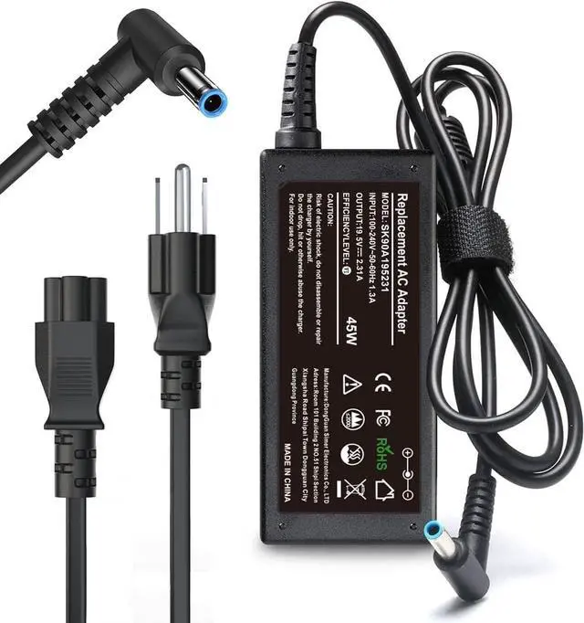 Alt view image 8 of 14 - 45W Laptop Charger for HP Laptop Computer,19.5V 2.31A Smart Blue Tip Power Adapter for HP Pavilion x360,Envy 11 13 15,EliteBook 840 G3 G5,Chromebook,Spectre,Stream 11 13 14 ProBook Notebook AC Adapter