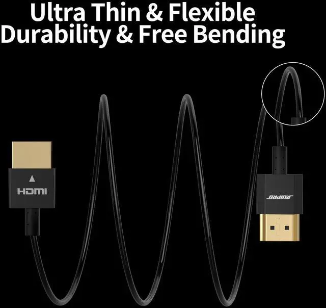 Alt view image 10 of 14 - Ultra Thin 8K HDMI 2.1 Certified Cable 3FT, Ultra High Speed 48Gbps, Short HDMI Cable, Support 8K@60Hz 4K@120Hz, Dynamic HDR, eARC, Compatible with PS5/Xbox/HDTV/Blu-ray/Monitor/Projector