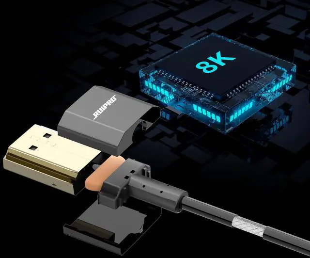 Alt view image 11 of 14 - Ultra Thin 8K HDMI 2.1 Certified Cable 3FT, Ultra High Speed 48Gbps, Short HDMI Cable, Support 8K@60Hz 4K@120Hz, Dynamic HDR, eARC, Compatible with PS5/Xbox/HDTV/Blu-ray/Monitor/Projector