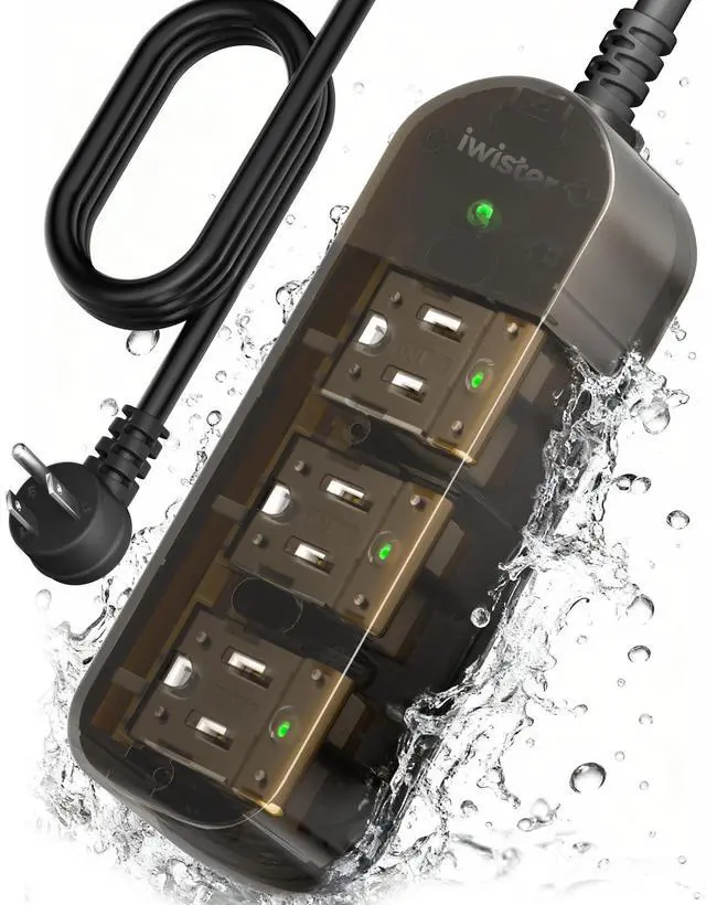 Alt view image 13 of 14 - Outdoor Power Strip, 3 AC Outlets, 5 FT, 1625W/13A High-Power Single-Device Use, with Anti-Electric Shock & IPX6 Waterproof, Ideal for Backyard, Patio, Garage, Kitchen, Workshop, Camping, RV