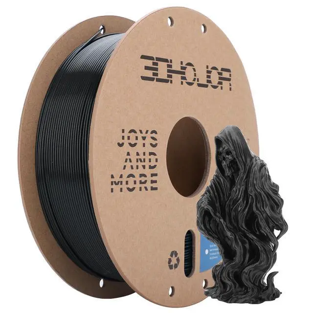 Alt view image 8 of 14 - PLA Filament 1.75mm Black,3D Printing Filament,1kg Cardboard Spool (2.2lbs), Fit Most FDM 3D Printer,Dimensional Accuracy +/- 0.03 mm,Vacuum Packaging, No Brittle Filaments