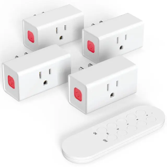 Alt view image 8 of 14 - Remote Control Outlet 15A Wireless Light Switch for Household Appliances, 260 FT Range, Electrical Outlet Switch, FCC Certified, ETL Listed, 4 Outlets + 1 Remote