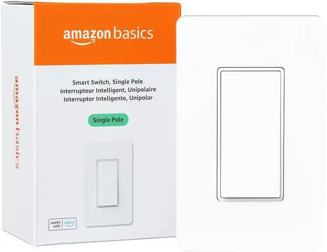 Alt view image 4 of 6 - Smart Light Switch, Single Pole, Works with Alexa Only, Voice Control, Schedule, 2.4 GHz Wi-Fi, No Hub Required, Easy to Install, White