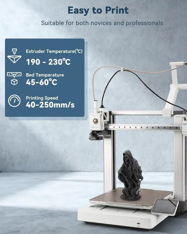 Alt view image 10 of 14 - PLA Filament 1.75mm Black,3D Printing Filament,1kg Cardboard Spool (2.2lbs), Fit Most FDM 3D Printer,Dimensional Accuracy +/- 0.03 mm,Vacuum Packaging, No Brittle Filaments