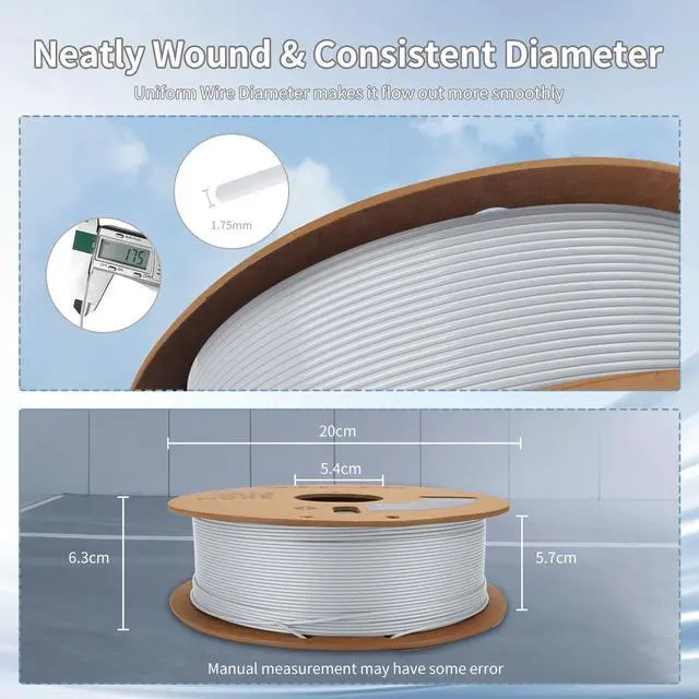 Alt view image 11 of 14 - 3D Printing Filament High-Speed PLA Filament 1.75mm 300mm/s 1kg Cardboard Spool Dimensional Accuracy +/- 0.03 mm Fit Most 3D FDM Printer-Cold White