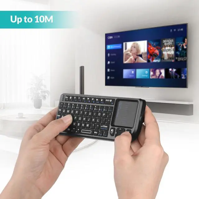 Alt view image 14 of 14 - Mini Keyboard with Touchpad,Bluetooth Keyboard Backlit,Handheld Wireless Keyboard for Smart TV,Android TV Box,Fire TV Stick,HTPC,Projector,PC,Smartphone,Office,Home