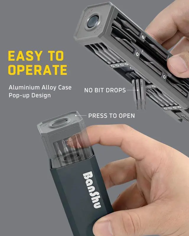 Alt view image 14 of 14 - 46 in 1 Mini Precision Screwdriver Set with Metal Case, Magnetic Small Screwdrivers with Phillips, Pentalobe, Torx for Glasses, Watch, iPhone, Macbook, Laptop, Computer, PC, PS5, Jewelers, Toys