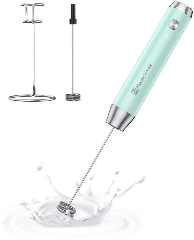 Alt view image 8 of 14 - Rechargeable Milk Frother with Stand, LunaFro Handheld Electric Foam Maker Waterproof Detachable Stainless Steel Whisk Drink Mixer Foamer for Lattes, Cappuccino
