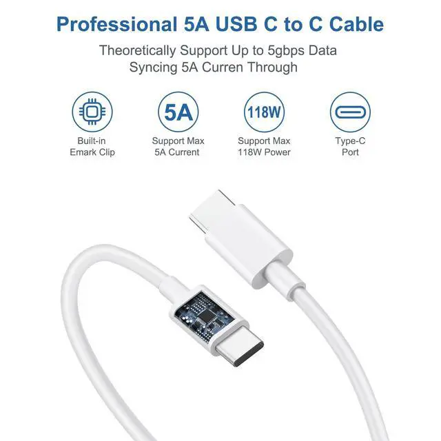 Alt view image 10 of 14 - 10FT Mac Book Pro Air Charger, Long Type C Charging Cable with 118W 96W 87W 61W USB Type C(USB-C) Fast Power Adapter, Compatible with MacBook Air Pro and All USB-C Devices