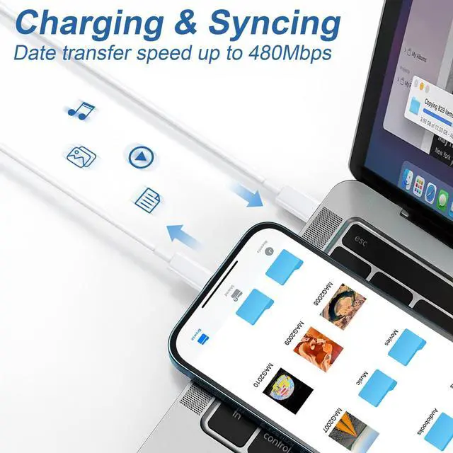 Alt view image 12 of 14 - 10FT Mac Book Pro Air Charger, Long Type C Charging Cable with 118W 96W 87W 61W USB Type C(USB-C) Fast Power Adapter, Compatible with MacBook Air Pro and All USB-C Devices