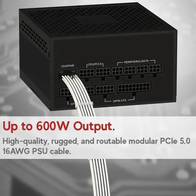Alt view image 14 of 14 - AVA 12VHPWR PCIE 5.0 Power Extension Cables600W 16AWGUL-Rated, Sleeved Jacket, Molded Plugs4 Pcs Kit for RTX5000 RTX4000 GPUsBoost Gaming Performance30cm White