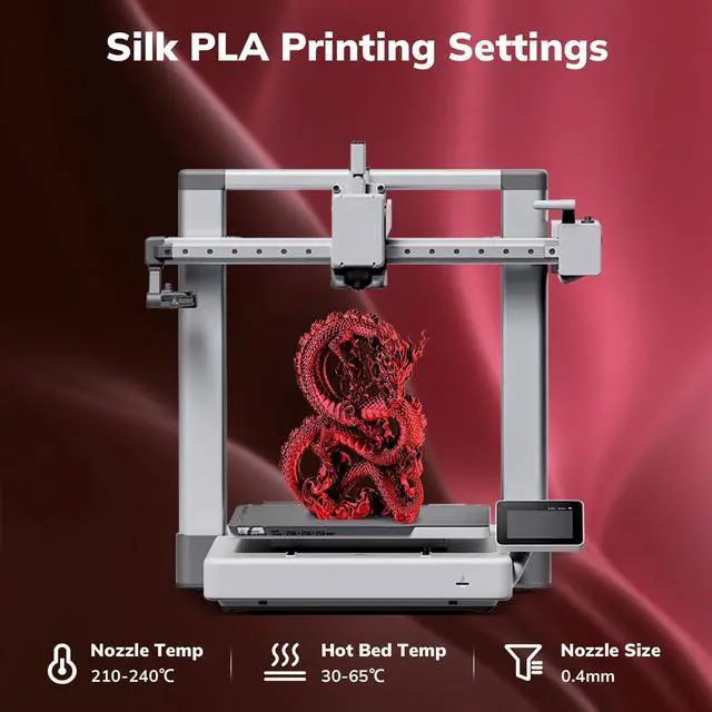 Alt view image 14 of 14 - Silk PLA 3D Printer Filament, Silk Dual Color Red Black PLA Filament 1.75mm, Shiny Coextrusion PLA Filament, Color Change 3D Printing Filament 1KG/2.2lb