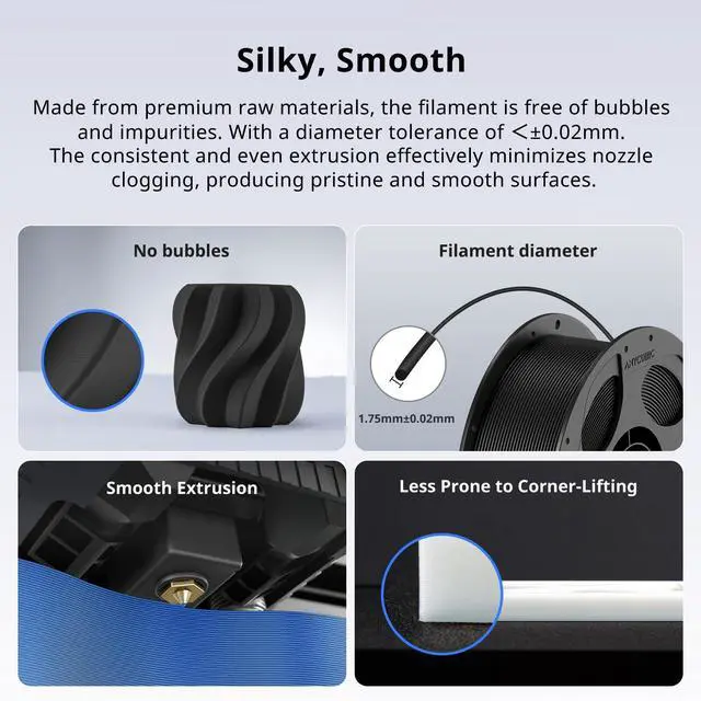 Alt view image 11 of 14 - PLA Plus (PLA+), 3D Printer Filament 1.75mm Bundle, High Toughness, Dimensional Accuracy +/- 0.02mm, Print with Most FDM 3D Printers, 1KG Reusable Spool, 2kg, Black + Black