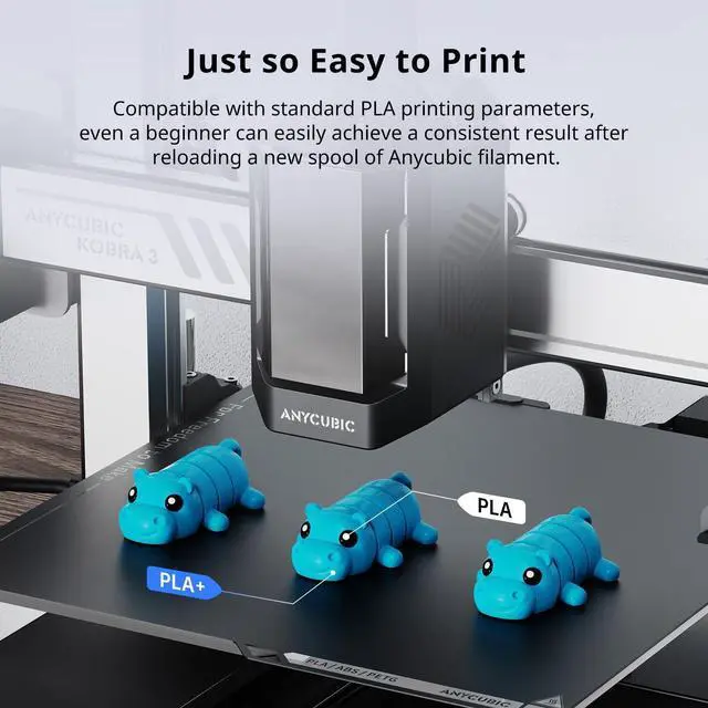 Alt view image 12 of 14 - PLA Plus (PLA+), 3D Printer Filament 1.75mm Bundle, High Toughness, Dimensional Accuracy +/- 0.02mm, Print with Most FDM 3D Printers, 1KG Reusable Spool, 2kg, Black + Black