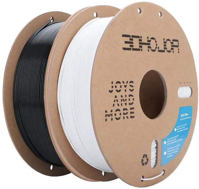 Alt view image 7 of 12 - PLA Pro (PLA+) Filament 1.75mm 3D Printing Filament Bundle 1kg*2 (4.4lbs) Dimensional Accuracy +/- 0.03 mm-2 Pack Black+Cold White