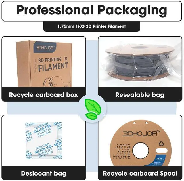 Alt view image 12 of 12 - PLA Pro (PLA+) Filament 1.75mm 3D Printing Filament Bundle 1kg*2 (4.4lbs) Dimensional Accuracy +/- 0.03 mm-2 Pack Black+Cold White