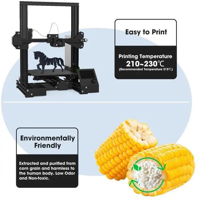 Alt view image 11 of 12 - PLA Pro (PLA+) Filament 1.75mm 3D Printing Filament Bundle 1kg*2 (4.4lbs) Dimensional Accuracy +/- 0.03 mm-2 Pack Black+Cold White