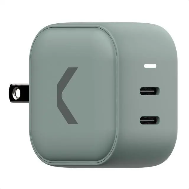 Alt view image 8 of 14 - 45W Fast Charging Power Adapter for iPhone 17/16/15/14/13/12/11/X, Galaxy S24 Ultra/S23 & More - GaN, PD 3.0, PPS, USB-C × 2, Clemm Gray