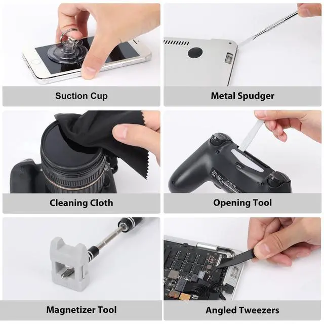 Alt view image 12 of 14 - Precision Screwdriver Set 142-Piece Computer Tool Kit Magnetic Screwdriver Set Laptop Screwdriver Kit Electronic Repair Kit Tech Toolkit for PC, Phone, Macbook, Nintendo, PS4, Xbox Controller
