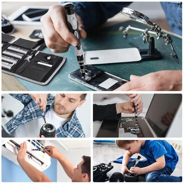 Alt view image 13 of 14 - Precision Screwdriver Set 142-Piece Computer Tool Kit Magnetic Screwdriver Set Laptop Screwdriver Kit Electronic Repair Kit Tech Toolkit for PC, Phone, Macbook, Nintendo, PS4, Xbox Controller