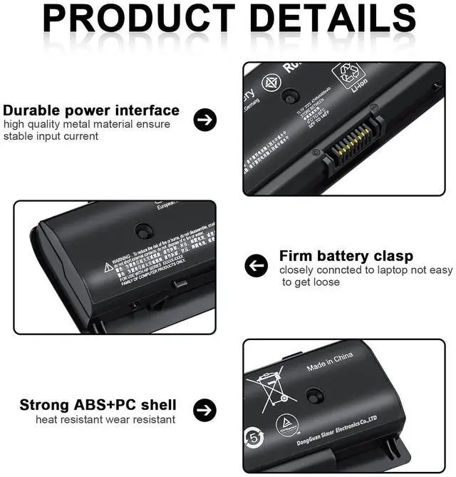 Alt view image 10 of 14 - P106 PI06 PI09 P109 710416-001 710417-001 Notebook Battery Compatible with HP Envy,Envy TouchSmart,Pavilion,Pavilion TouchSmart 14 15 17 Series Laptop Battery Hstnn-Lb4N Hstnn-Lb40 Hstnn-Yb4N
