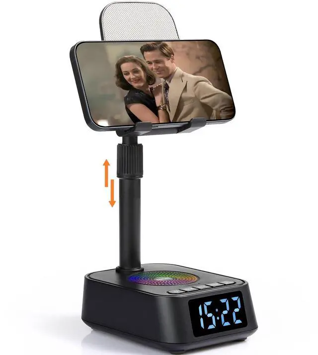 Alt view image 8 of 14 - Gifts for Men Women, Adjustable Phone Stand Bluetooth Speaker, Birthday Gifts Him Husband, Phone Holder for Kitchen Desk Bedroom, Cool Tech Gadget for Dad Mom Boyfriend, Christmas Ideal