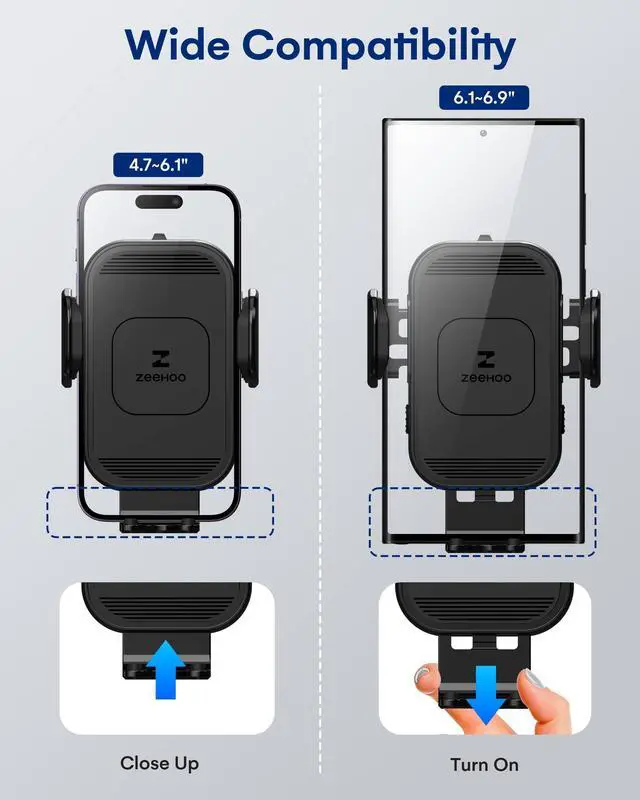 Alt view image 12 of 14 - Wireless Car Charger, 15w Fast Charging, Auto Clamping Car Phone Mount, Cell Phone Holder Charger, for iphone17 16 15 14 13 12 11 Pro Max Xs, Etc. (Black)