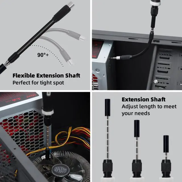 Alt view image 12 of 14 - Precision Screwdriver Set, Small Screwdriver Set with Torx, Pentalobe, Tri-wing, Mini Repair Tool Kit for PC, Laptop, MacBook, Computer, PS5, Phone, Watch, Glasses, Electronic (153 in 1 Black)