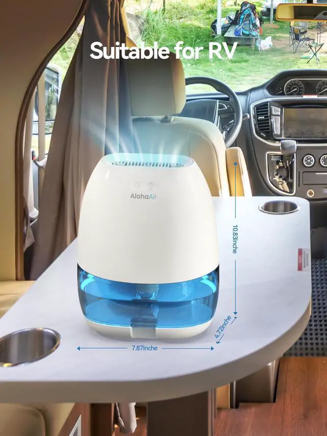 Alt view image 11 of 14 - Dehumidifiers for Home, 34 oz Small Dehumidifier for Room, Quiet Dehumidifiers for Bathroom, Bedroom, RV, Closet with Auto Shut Off, 7 Colors Night Light