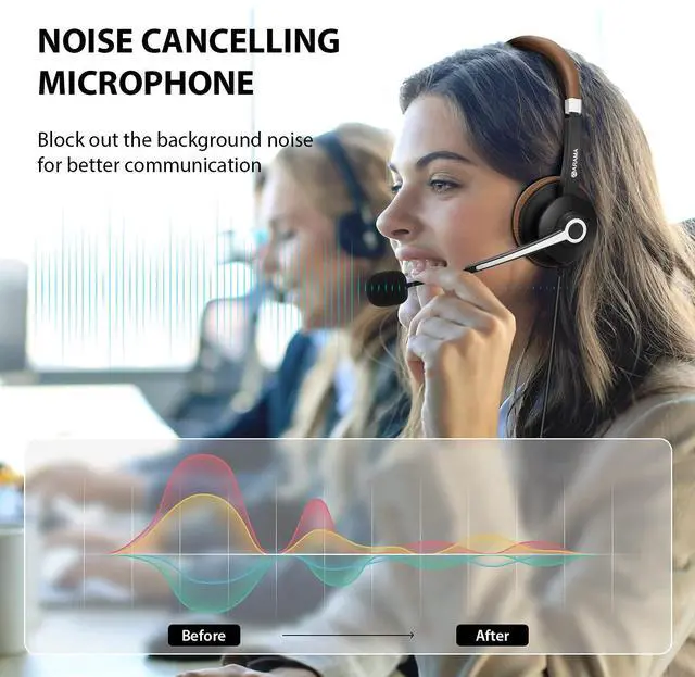 Alt view image 10 of 12 - USB Headset with Microphone Noise Cancelling & in-line Call Controls, Ultra Comfort 3.5mm Wired Headset for Cell Phone, Computer Headset with Mute for PC Laptop Skype Webinar Home Office