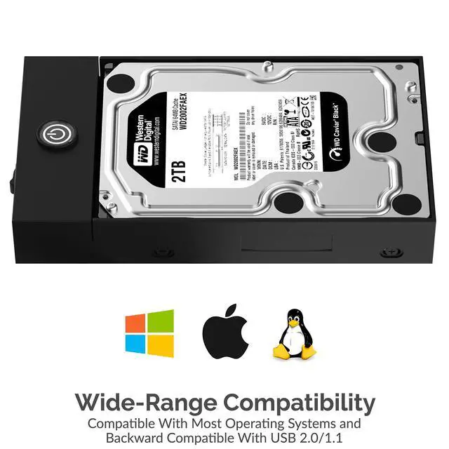 Alt view image 14 of 14 - USB 3.0 Enclosure for 2.5 & 3.5 SATA HDD/SSD Tool-Free, UASP, LED Indicator, Plug & Play, Power Adapter & Cable Included External Hard Drive Case for Windows/macOS/Linux (EC-KSL3)