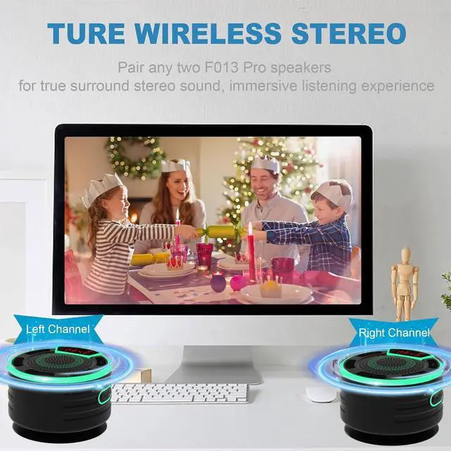 Alt view image 12 of 14 - Bluetooth Speakers, IPX7 Waterproof Shower Speaker, Portable Speaker with LED Display, FM Radio, Suction Cup, Light Show, Built-in Mic, Best Gifts for Pool Beach Home Party Travel Outdoors