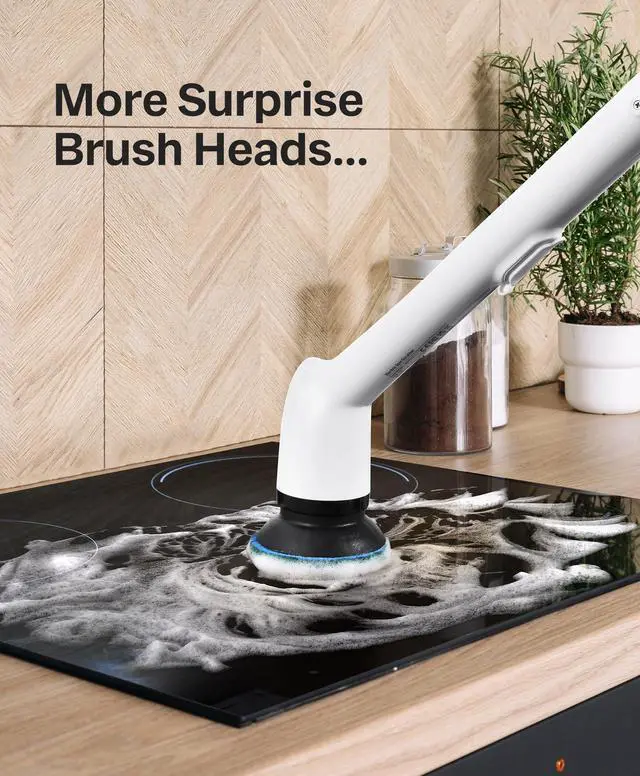 Alt view image 14 of 14 - Electric Spin Scrubber, New Full-Body IPX7 Waterproof Bathroom Cleaner Brush, Shower Scrubber with Long Handle & 2 Speed, Heads Replacement, Cleaning Supplies for Tub Shower Tile Floor