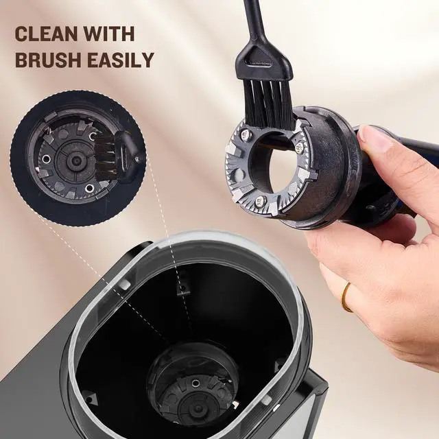 Alt view image 7 of 8 - Coffee Grinder, Adjustable Coffee Bean Grinder Electric with 14 Grinding Settings,2-12 Cups for Espresso, Drip Coffee and French Press