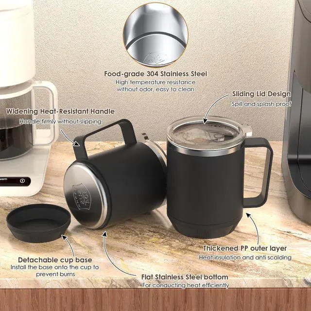 Alt view image 12 of 14 - Coffee Mug Warmer & Mug Set for Desk, Smart Coffee Cup Warmer with 16oz Heated Mug, Cup Heater with Auto Shut Off for Office/Home, Coffee Gifts for Men&Women, for mom,Black