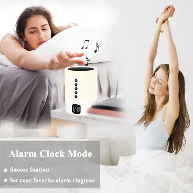 Alt view image 13 of 14 - Alarm Clock Bluetooth Speaker, Night Light White Noise Machine Touch Bedside Lamp with Alarm Clock for Kids Multi-Color Changing Night Light Xmas Gifts for Teenage Girls Boys Women Teen Girl Gifts