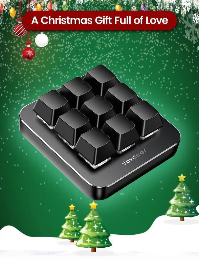 Alt view image 13 of 14 - One-Handed Mechanical Keyboard Support NKRO, Hotkeys, One-Click Start,9 Fully Programmable Keys with Floating Window and Macro Multifunctional Keypad for iOS,Windows, Gift Idea for Him/Her
