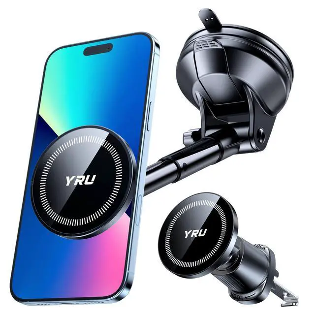 Alt view image 13 of 14 - Upgraded Magnetic Phone Holder CarPatented & Super Magnet for MagSafe Mount Dashboard Windshield Vent Magnet Phone Cradle Stand for iPhone 17 16 15 14 13 12 Pro Max Samsung Truck, Black