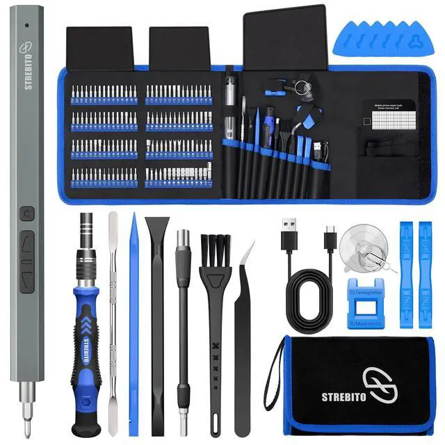 Alt view image 8 of 14 - Electric Screwdriver, 144-in-1 Precision Screwdriver Set, 120 Magnetic Bits, Organized Storage and Portability, Small Tool Kit for Electronics, PC, Computer and Laptop