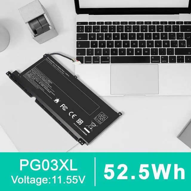 Alt view image 12 of 12 - PG03XL Replacement for HP Pavilion Gaming Laptop 15-DK 15-dk0000 15-DK0125TX OMEN 5X FPC52 HSTNN-DB9G HSTNN-OB1I L48430-AC1 L48495-005 L48430-2C1 Notebook Batteries.
