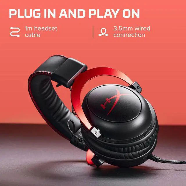 Alt view image 9 of 14 - II Gaming Headset - 7.1 Surround Sound - Memory Foam Ear Pads - Durable Aluminum Frame - Multi Platform Headset - Works with PC, PS4, PS4 PRO, Xbox One, Xbox One S - Red (KHX-HSCP-RD)