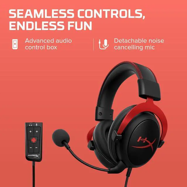 Alt view image 11 of 14 - II Gaming Headset - 7.1 Surround Sound - Memory Foam Ear Pads - Durable Aluminum Frame - Multi Platform Headset - Works with PC, PS4, PS4 PRO, Xbox One, Xbox One S - Red (KHX-HSCP-RD)