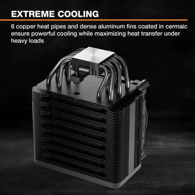 Alt view image 12 of 14 - 5 CPU air Cooler | Extremely high Cooling Performance | 6 high-Performance Heat Pipes | Silent Wings 4 120mm PWM Fan | high RAM and VRM Cooler Compatibility | BK035