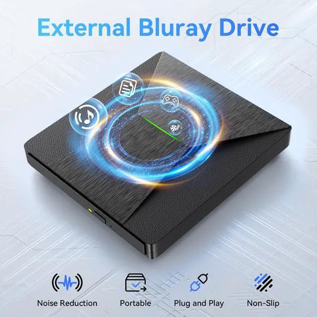 Alt view image 12 of 14 - USB 3.0 and Type-C External Bluray Drive, External Bluray Burner and External Blueray/DVD Drive for PC, Blu Ray Disc Reader Compatible with Windows XP/7/8/10, Laptop, Desktop, MacOS for MacBook