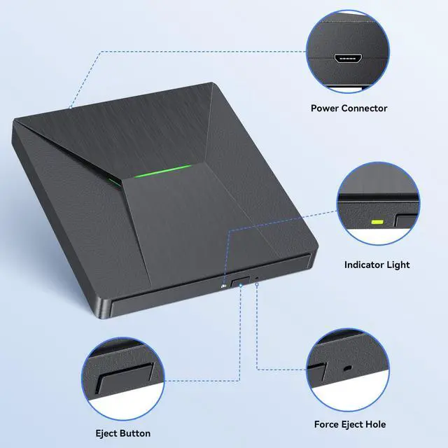 Alt view image 11 of 14 - USB 3.0 and Type-C External Bluray Drive, External Bluray Burner and External Blueray/DVD Drive for PC, Blu Ray Disc Reader Compatible with Windows XP/7/8/10, Laptop, Desktop, MacOS for MacBook